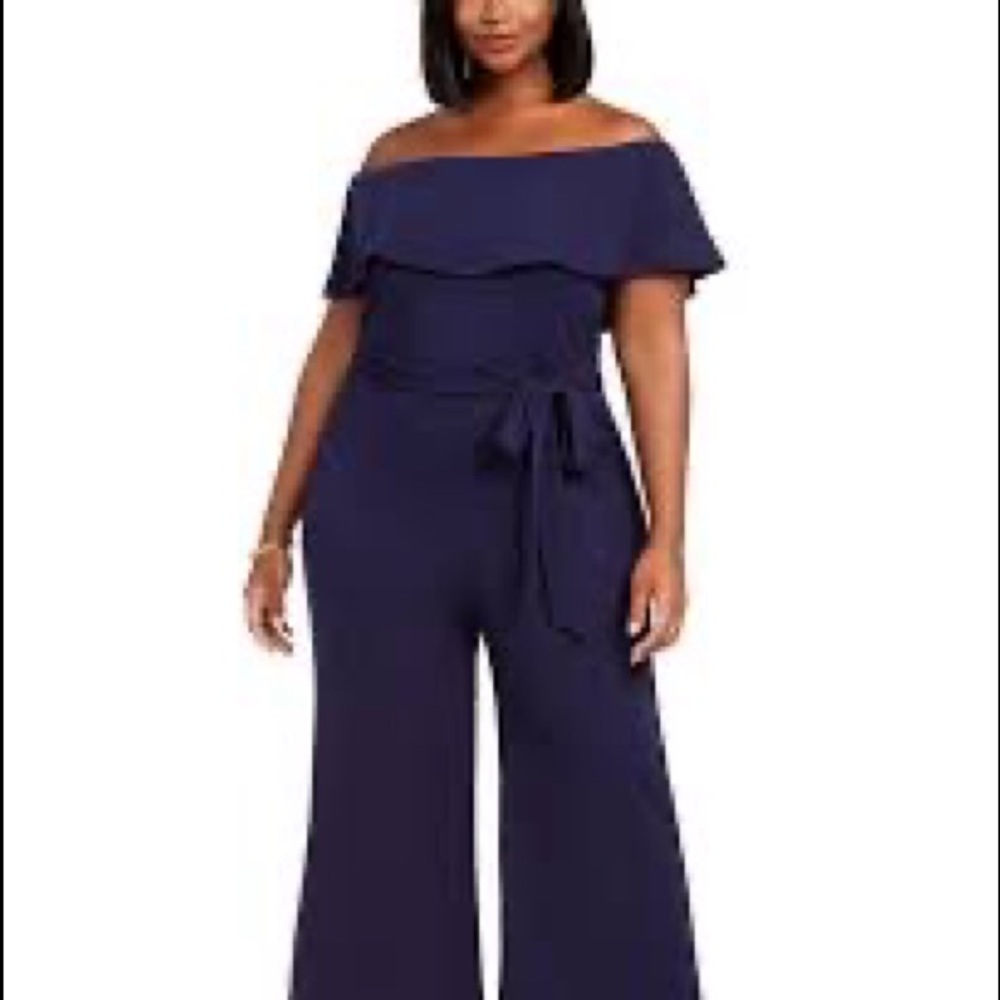 66. NWT Navy Blue Crave Fame Off the Shoulder 3X Pantsuit